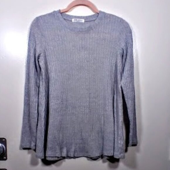 Awake Designer-Ribbed knit Long-sleeves Light Gray Pullover Tunic Sweater Sz: XS - Picture 4 of 13
